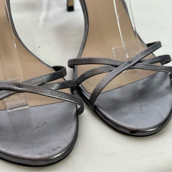 Stuart Weitzman Starla 80 Leather Sandal In Gunmetal Leather Size 11 - Picture 4 of 7